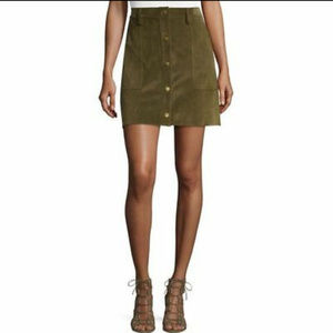 Current Elliott The Leather Button Front Skirt NWT